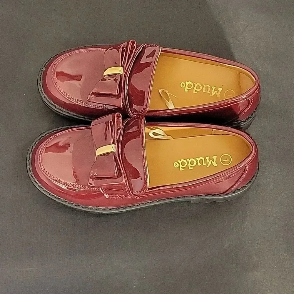 BRAND NEW MUDD BOWNOT CHUNKY HEEL PLATFORM LOAFERS